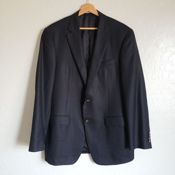 Samuelsohn 100% Cashmere Blazer Jacket Black Size Mens 42 Tall J.P.Tilford Italy - Picture 1 of 11